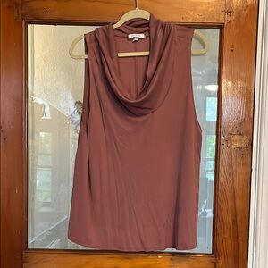 Chic Pink Draped Sleeveless Blouse